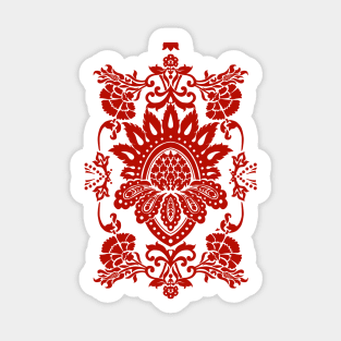 Damask in red Sticker